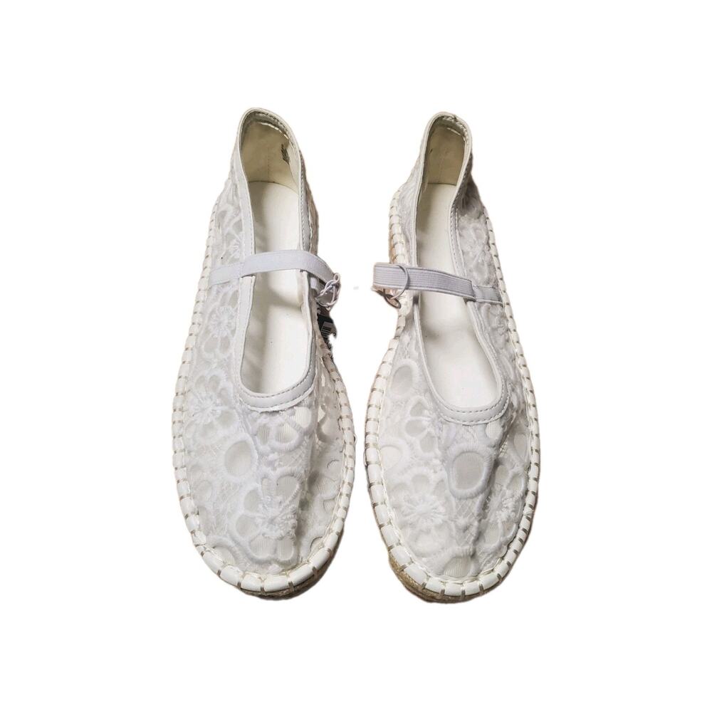 Women's Celia Floral Lace Mary Jane Espadrille Flat with Memory Foam Insole